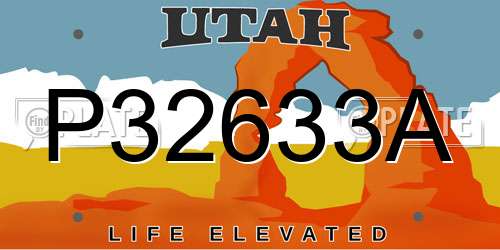 P32633A Utah License Plate