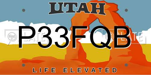 P33FQB Utah License Plate