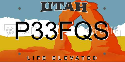 P33FQS Utah License Plate
