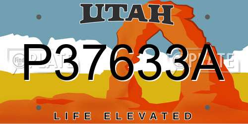 P37633A Utah License Plate