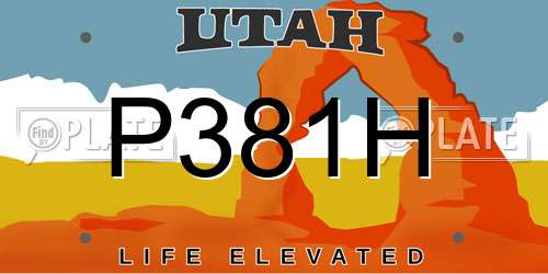 P381H Utah License Plate