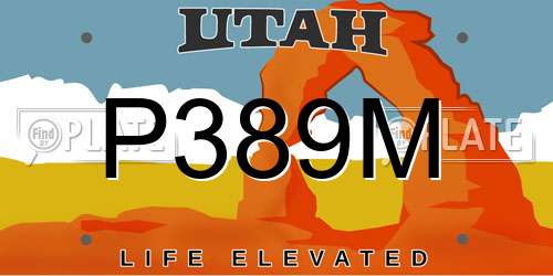 P389M Utah License Plate