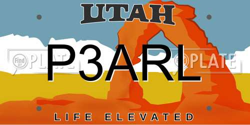 P3ARL Utah License Plate