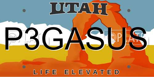 P3GASUS Utah License Plate