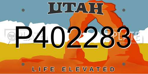 P402283 Utah License Plate