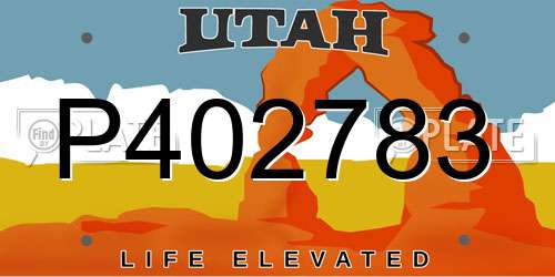 P402783 Utah License Plate