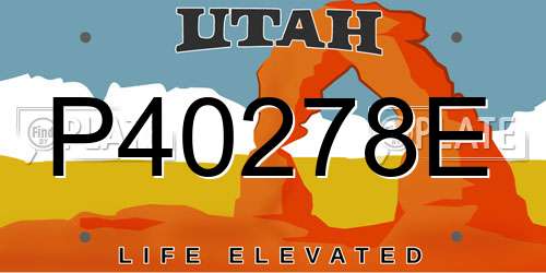 P40278E Utah License Plate