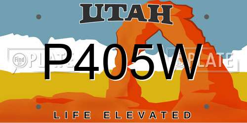 P405W Utah License Plate
