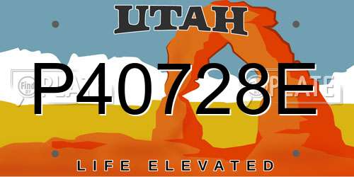 P40728E Utah License Plate