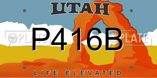 P416B Utah License Plate