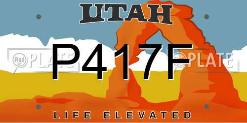 P417F Utah License Plate
