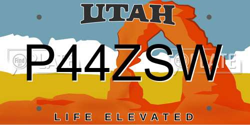 P44ZSW Utah License Plate