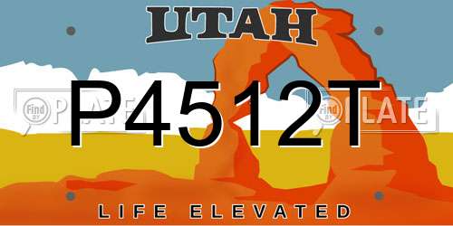 P4512T Utah License Plate