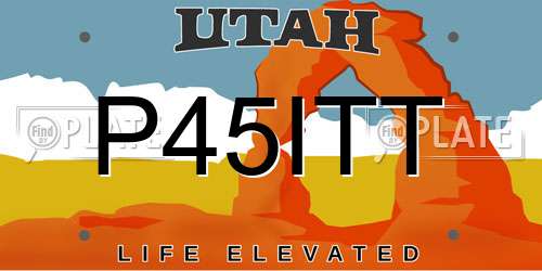 P45ITT Utah License Plate