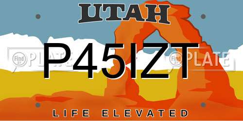 P45IZT Utah License Plate