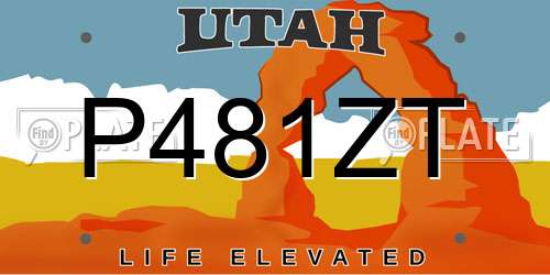 P481ZT Utah License Plate