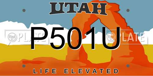 P501U Utah License Plate