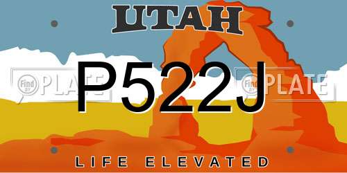 P522J Utah License Plate