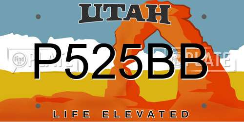 P525BB Utah License Plate
