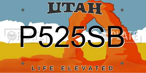 P525SB Utah License Plate