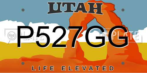 P527GG Utah License Plate