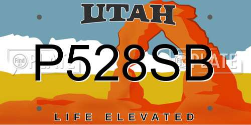 P528SB Utah License Plate