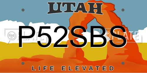 P52SBS Utah License Plate