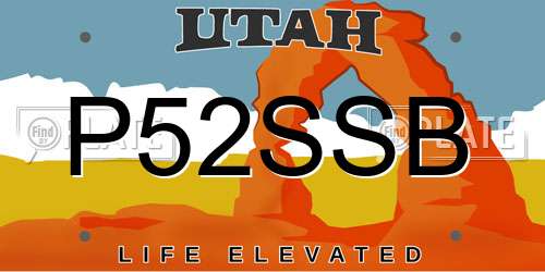 P52SSB Utah License Plate