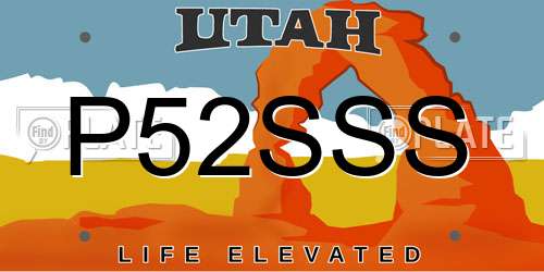 P52SSS Utah License Plate