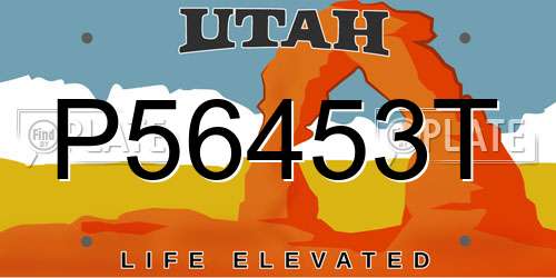 P56453T Utah License Plate