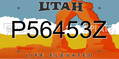 P56453Z Utah License Plate