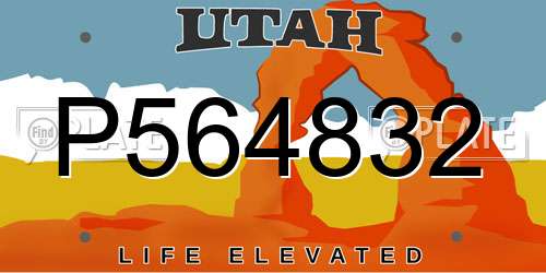 P564832 Utah License Plate