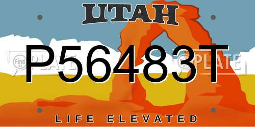 P56483T Utah License Plate