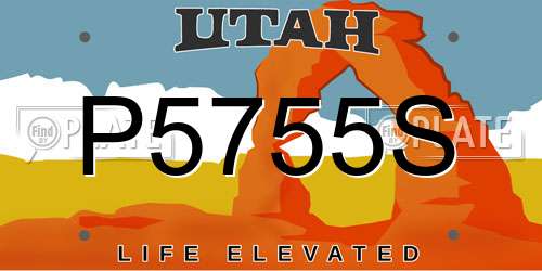 P5755S Utah License Plate