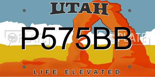 P575BB Utah License Plate