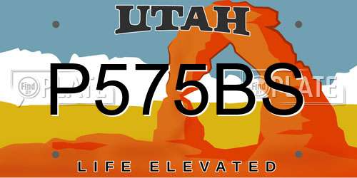 P575BS Utah License Plate