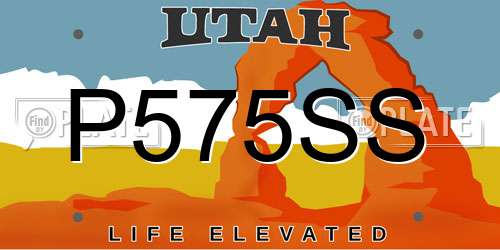P575SS Utah License Plate