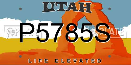 P5785S Utah License Plate