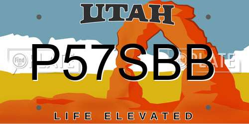 P57SBB Utah License Plate