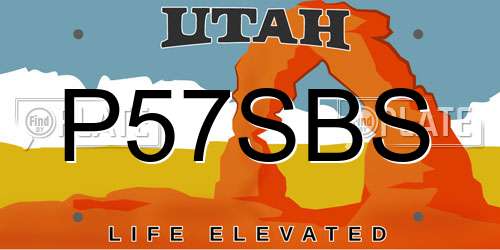 P57SBS Utah License Plate