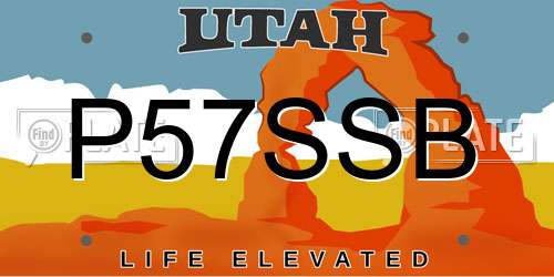 P57SSB Utah License Plate