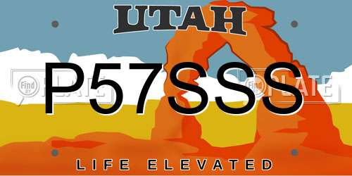 P57SSS Utah License Plate