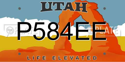 P584EE Utah License Plate