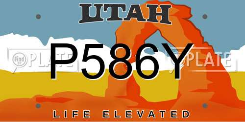 P586Y Utah License Plate