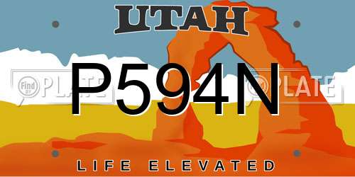 P594N Utah License Plate