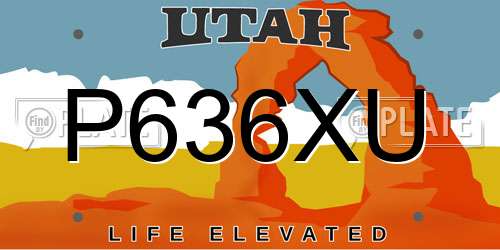 P636XU Utah License Plate