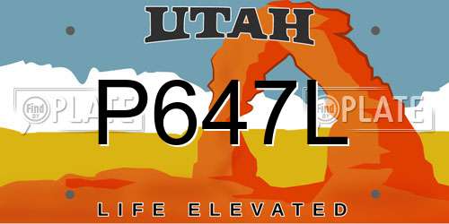 P647L Utah License Plate