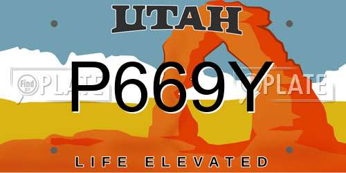 P669Y Utah License Plate
