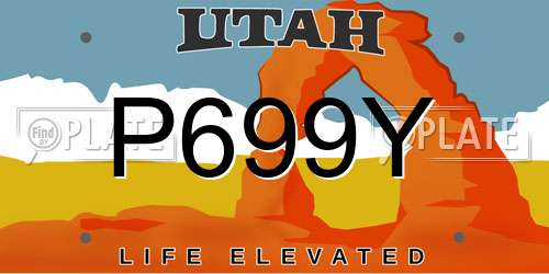 P699Y Utah License Plate
