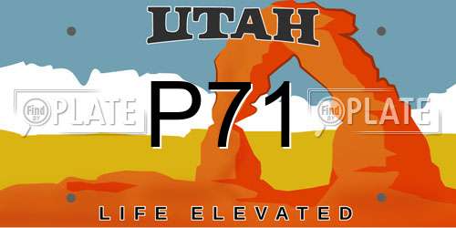 P71 Utah License Plate